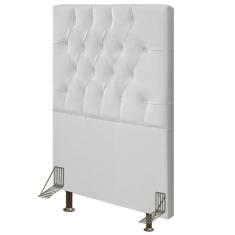 Cabeceira Cama Box Solteiro 90cm Diamante D10 Corano Branco