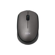 MOUSE WIRELESS OEX MS409 COM 3 BOTÕES CHUMBO E PRETO-Unissex