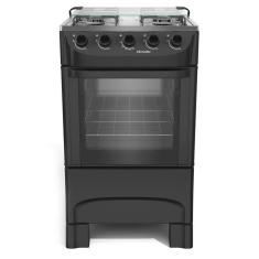 Fogão Mueller 4 bocas Preto Fosco Acendimento Manual MFI4BA