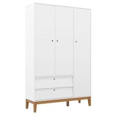 Guarda Roupa Infantil 3 Portas Unique Branco Soft Eco Wood - Matic