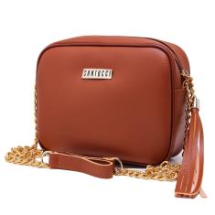 Bolsa Feminina Preto Mini Bag Alça Corrente Quadrada Elegante Santucci