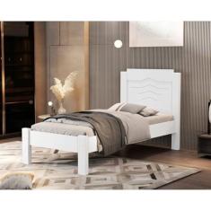 Cama Solteiro 100% Mdf 195x103x94cm Sofia Branco