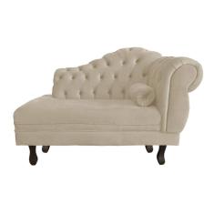 Recamier Larissa Lado Esquerdo 1,20 cm Veludo Bege - Montanaris Decor