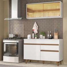 Cozinha Compacta Madesa Reims 120001 com Armário e Balcão - Branco, Br