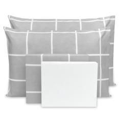 Jogo de Lençol Super King 6 pçs Percal Flex Estampado 400 Fios Toque A