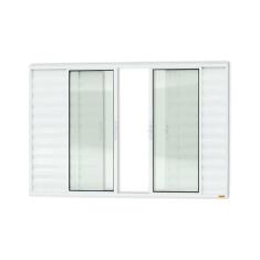 Janela de Aluminio Veneziana de Correr 100x200cm 6 Folhas com Vidro Li