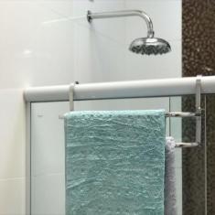 Suporte Duplo Porta Toalhas Toalheiro Para Box 60cm - MetalCromo