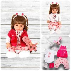 Boneca Reborn Real Realista C/ Roupinha + Acessórios Premium - Cegonha