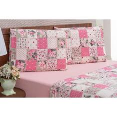 Jogo de Lençol Casal Queen 4 Peças Percal 180 Fios - MIMIHOME, Rosa
