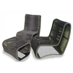 Conjunto Espreguiçadeira em Corda Náutica - 2 Poltronas + Mesa Centro 