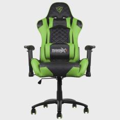 Cadeira Gamer Profissional TGC12 preta/verde THUNDERX3