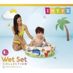 Piscina Infantil 28 Litros Inflável Dinossauro Intex 57106NP