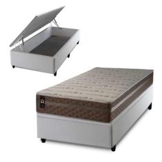 Conjunto Box Baú Georgia Bege 88x188x67 c/ Molas Ensacadas - King Hous