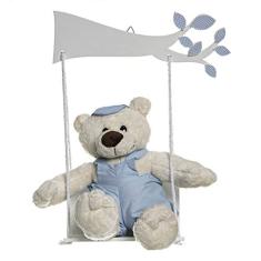 Potinho de Mel Balança Com Urso Menino Quarto Bebê Infantil Menino Azul