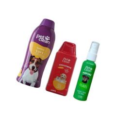 Kit POP Pet Clean Shampoo + Perfume + Condicionador Pet Cães, 5x1 + Pe