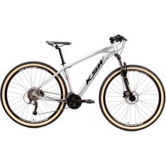 Bicicleta Aro 29 Ksw Xlt 24v K7 Câmbios Shimano Freio Hidráulico Garfo com Trava Pneu Faixa Bege - Branco