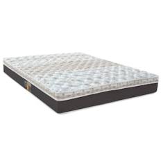 Colchão Casal Castor Sleep Class Híbrido com Euro Pillow e Molas Ensacadas 25x128x188 cm - Branco, Cinza e Marrom
