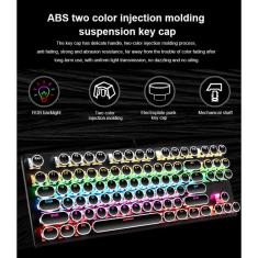 K55 Punk Teclado Mecânico para Jogos 87 Teclas USB com fio eixo A