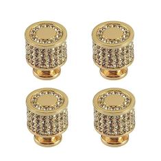 LFWATAXY Gaveta de puxadores e puxadores de metal brilhante elegante para armário de cristal 4 peças, gaveta de cômoda de móveis (com parafusos)