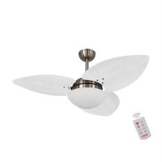 Ventilador De Teto Bronze 3 Pás Palmae Branco 220V