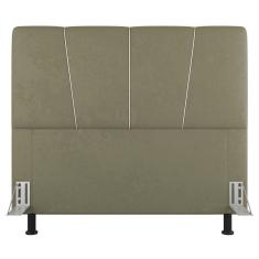 Cabeceira Cama Box Casal Amber 140cm Estofada Sintético Bege - Abmaza