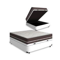 Cama Box Com Baú Viúva + Colchão De Molas - Anjos - Classic Superlastic 128x188x62cm