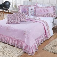 Kit Cobre Leito Bordado Naturalle Casal Super King 07 Peças Microperca