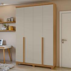 Guarda-roupa 4 Portas 2 Gavetas 100% Mdf Alonzo com Pés - Móveis Lopas