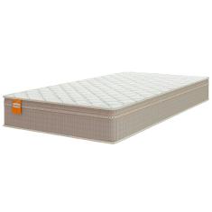 Colchão Solteiro Molas Qatar 88x188x22cm Bege/Branco Inducol - Suporta Até 200 Kg Por Pessoa