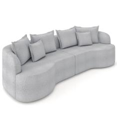 Sofá 4 Lugares 250cm Orgânico Quito Z08 Boucle Cinza - Mpozenato