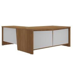 Mesa para Escritório em L Chefia 190cm Corp A06 Freijó/Branco - Mpozenato