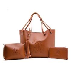 Bolsa 3 peças bolsa+nécessaire+carteira elegante KITLISBOA-Feminino