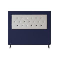 Cabeceira Casal 1,60m Havana Suede Azul Dal Poz Estofados