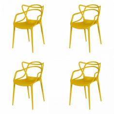 Kit 4 Cadeiras Allegra Solna OR Design Amarelo
