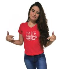 Camiseta Feminina Gola V Cellos Dress Up Premium