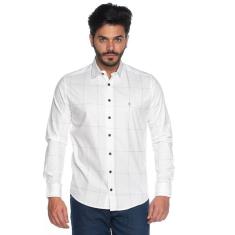 Camisa Social Teodoro ML Slim Fit Algodão Xadrez Casual