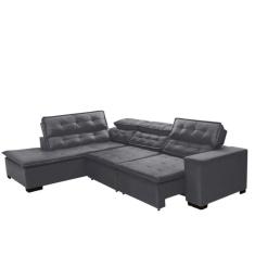 Sofá Retrátil Reclinável e Chaise 5 Lugares 280cm Super Confortável Sttilo Mega Sul