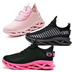 Kit 3 Tênis Trança Pink, Black e Rosa 43