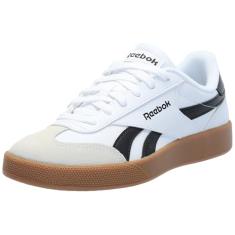 Reebok Tênis de camurça unissex adulto Smash Edge, Branco/Preto/Goma, 12 Women/10.5 Men