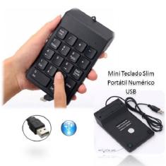 Teclado Mini Slim Portátil Usb Com Fio Numérico