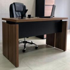 Mesa para Escritório Operacional Nogal/Preto - Artany Móveis, Preto, M