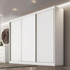 Guarda Roupa Budapest 3 Portas 6 Gavetas Clic Móveis, Branco