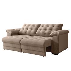 Sofá Retrátil e Reclinável Bipartido 2 Lugares 2,10m Veludo Coliseu Selmer