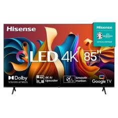 Smart TV 85" UHD 4K QLED Hisense 85Q6N Google TV com HDR10+, Dolby Atmos, Modo Esporte, Modo Jogo Plus e Compatível com Alexa