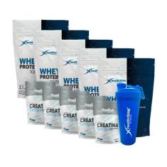 Whey 100% Health Time 5x 2.1 Kg + Creatina 5x 300g + Coqueteleira 700 
