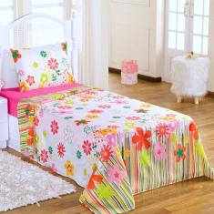 Jogo De Cama Lençol Solteiro Alegria 2 Peças Gardem Pink 100% Poliéster