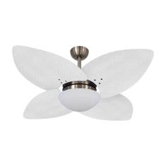 Ventilador De Teto Kovalski Bronze 4 Pás Palmae Branco 110V