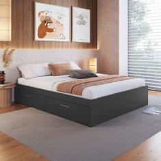 Cama Queen Tókio com 4 Portas Grafite - Art In Móveis