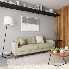 Sofá 3 Lugares Odense Capitonê Bege