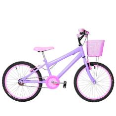 Bicicleta Infantil Feminina Aro 20 Lilás e Rosa